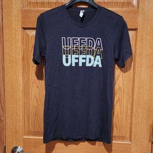 BELLA + CANVAS Women's S Charcoal UFFDA MN Minnesota Short Sleeve T-Shirt Shirt